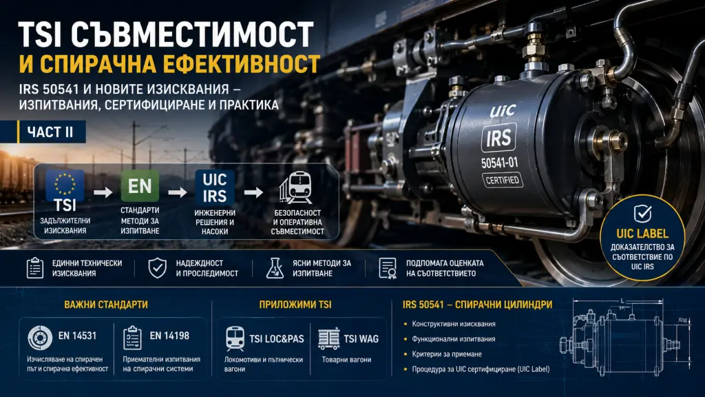 TSI съвместимост и спирачна ефективност: Как новите IRS стандарти на UIC променят железопътния сектор (Част II)