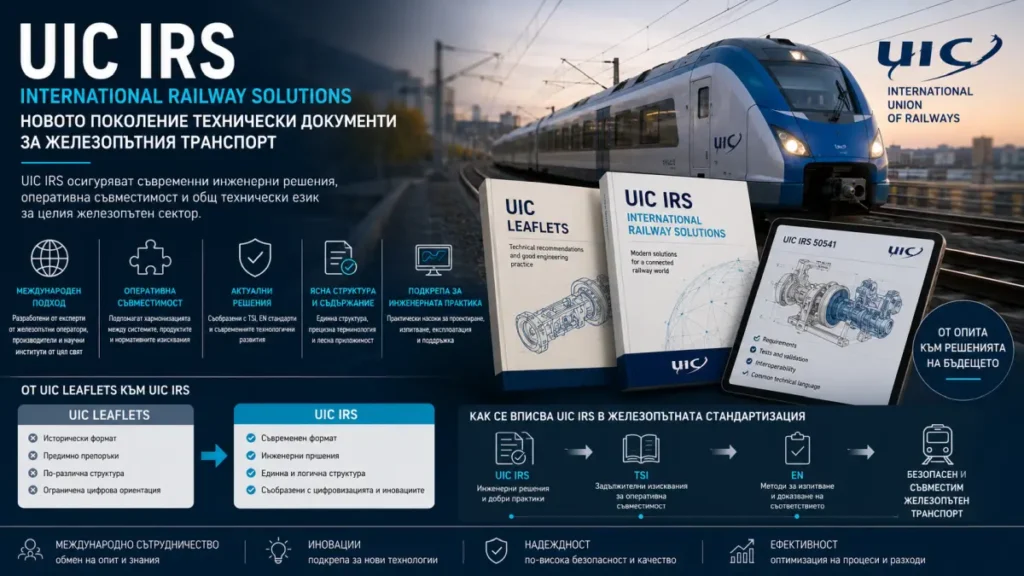 UIC IRS (International Railway Solutions): ΠΠΎΠ²ΠΎΡΠΎ ΠΏΠΎΠΊΠΎΠ»Π΅Π½ΠΈΠ΅ ΡΠ΅Ρ
Π½ΠΈΡΠ΅ΡΠΊΠΈ Π΄ΠΎΠΊΡΠΌΠ΅Π½ΡΠΈ Π·Π° ΠΆΠ΅Π»Π΅Π·ΠΎΠΏΡΡΠ½ΠΈΡ ΡΡΠ°Π½ΡΠΏΠΎΡΡ