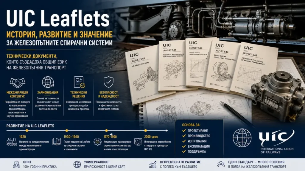 UIC Leaflets: История, развитие и значение за железопътните спирачни системи
